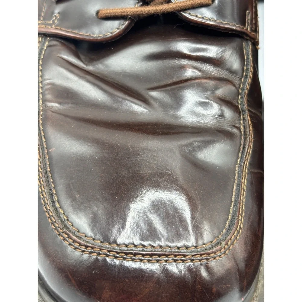 Alfani Made in Italy Men's Dark Brown Leather Apron Shoes Size 9.5